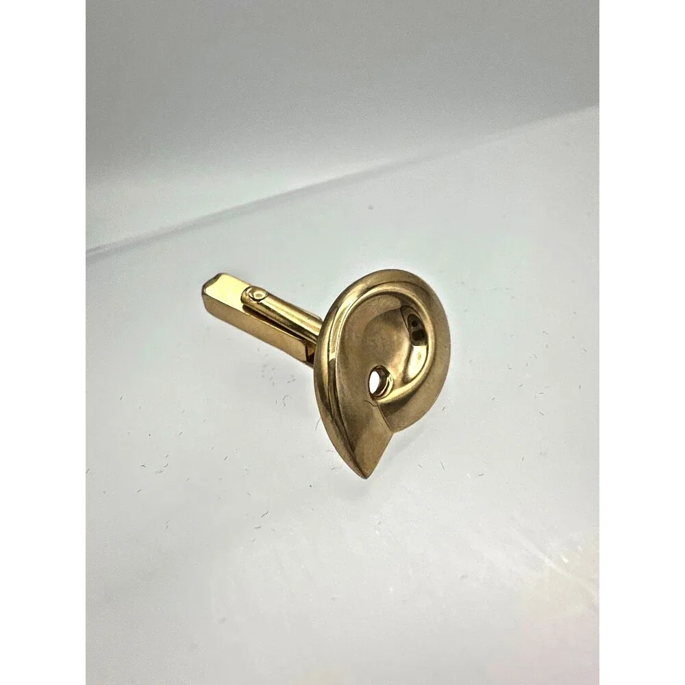 Vintage Swank‎ Gold Tone Abstract Mod Single Cufflink – Mid Century Modern
